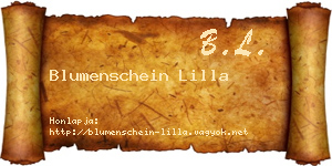 Blumenschein Lilla névjegykártya